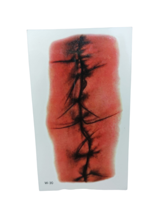 Тату наклейки Шов на рані для Хелловіну 10 на 6 см червоний Київ