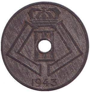 5 сантимів. 1943 рік, Бельгія. Полтава - фото 1