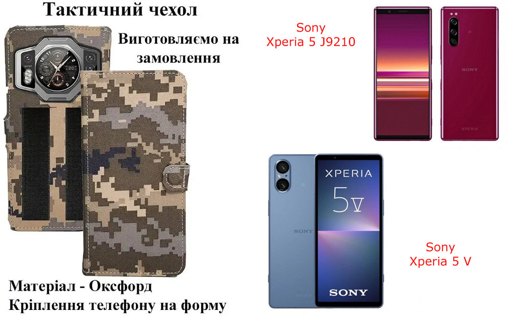 Тактический чехол для Oukitel WP6, Oukitel WP7, крепится к снаряжению на липучке Киев - изображение 1