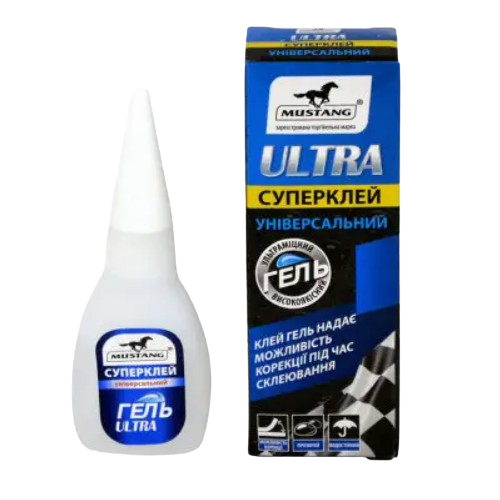 Суперклей гель-пляшка прозорий Мустанг Житомир