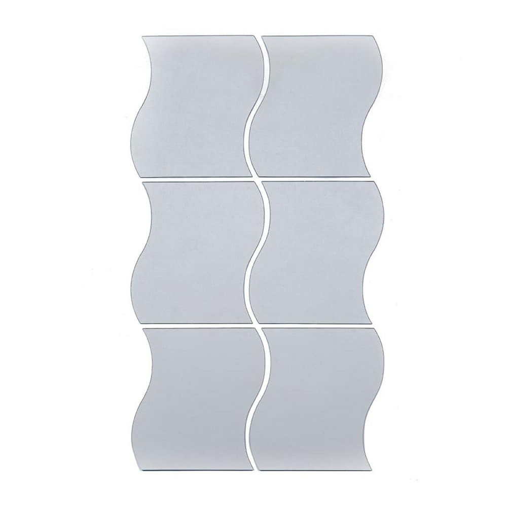 Зеркальный акриловый декор самоклеящийся, 6 штук, серебро Киев - изображение 1