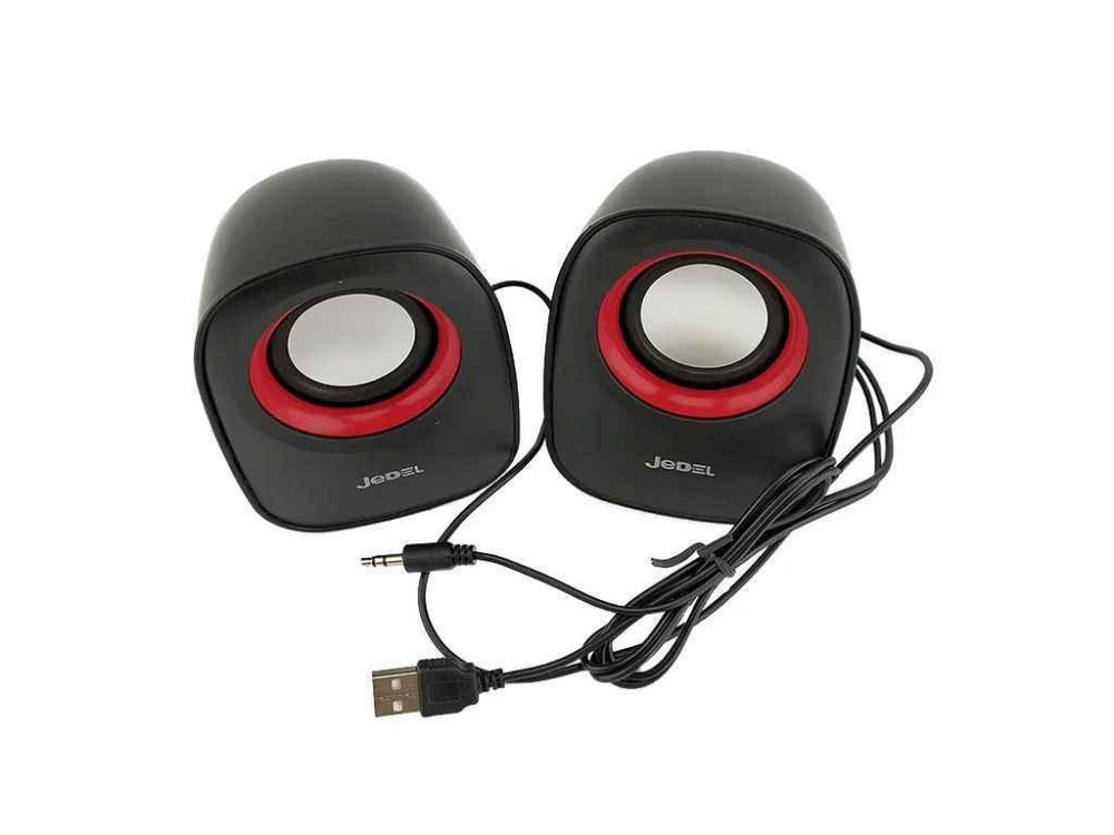 Колонка компютерна 2.0 M600 чорно-червоні 6W ТМ JEDEL Київ - фото 1