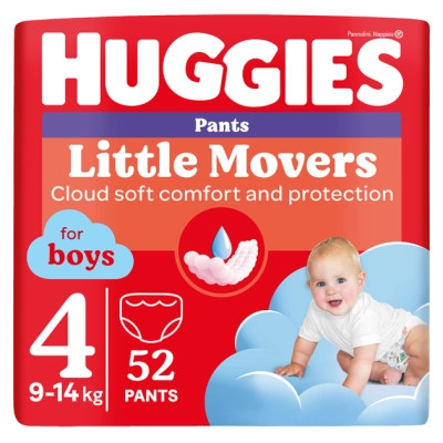 Підгузки Huggies Little Movers/Pants 4 (9-14 кг) для хлопчиків 52 шт (5029053547534) Вінниця - фото 1