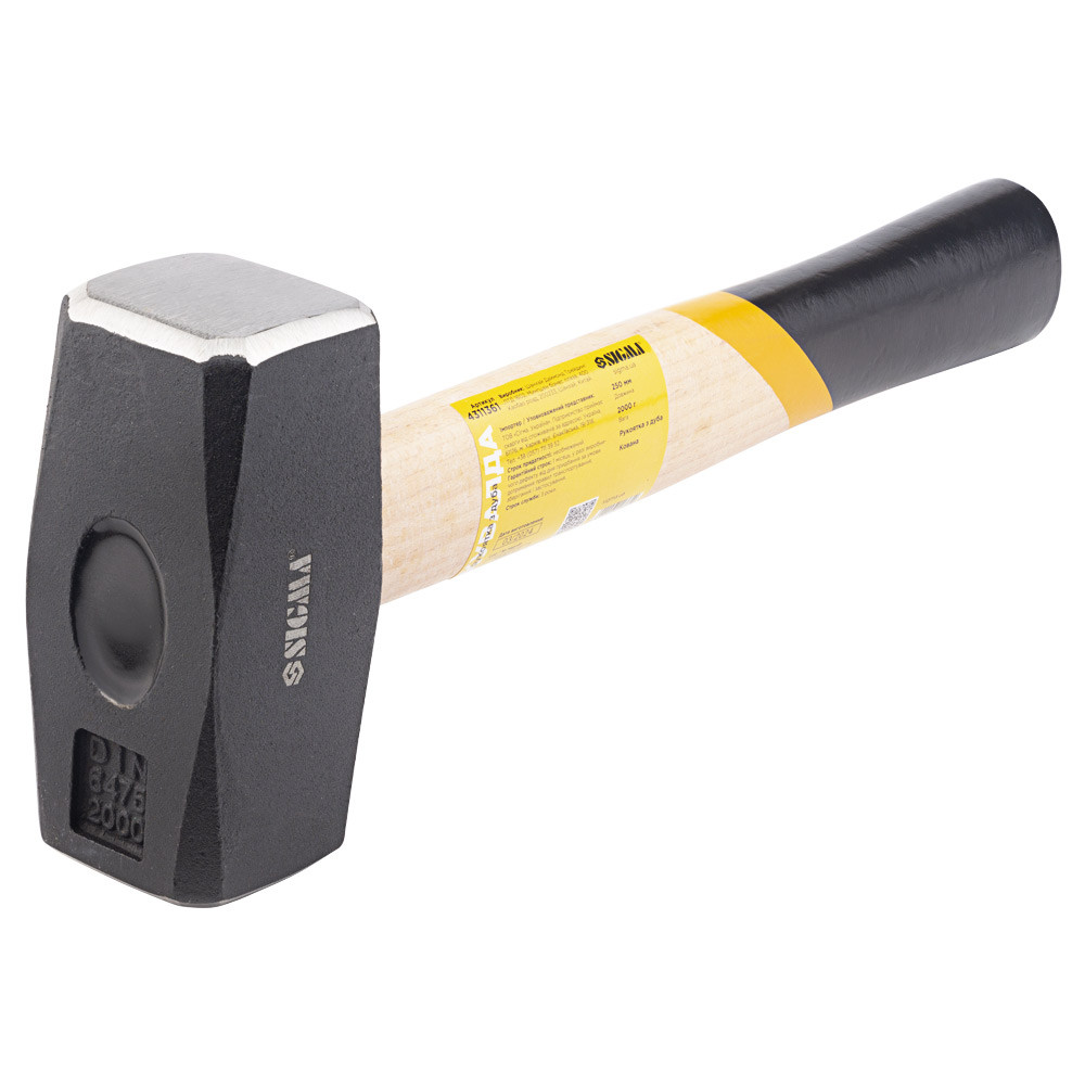 Sigma Кувалда 2000г деревянная рукоятка (дуб) SIGMA (4311361) Киев - изображение 5