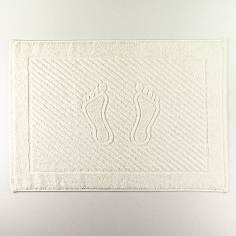 Махровий рушник жакардовий для ніг GM Textile 50х70см 600г/м2 (Ванільний) Суми - фото 1