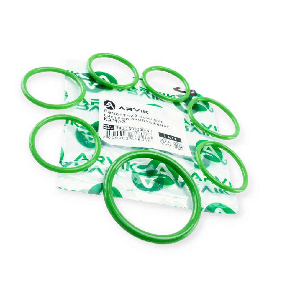 Ремкомплект охолодження Камаз силікон зелений системи Мукачево - фото 1