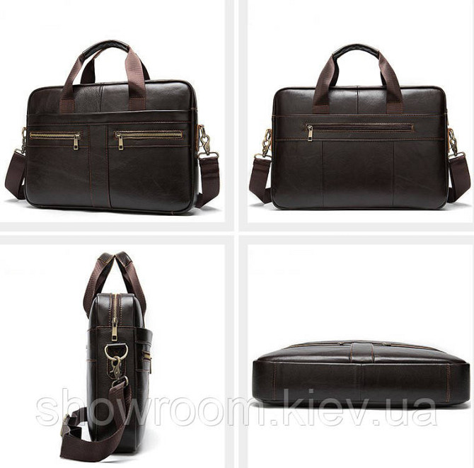 Чоловіча коричнева сумка для Leather Collection (378) Київ - фото 2