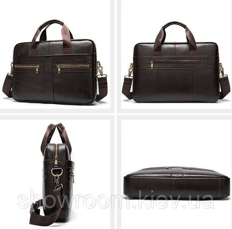 Чоловіча коричнева сумка для Leather Collection (378) Київ - фото 2