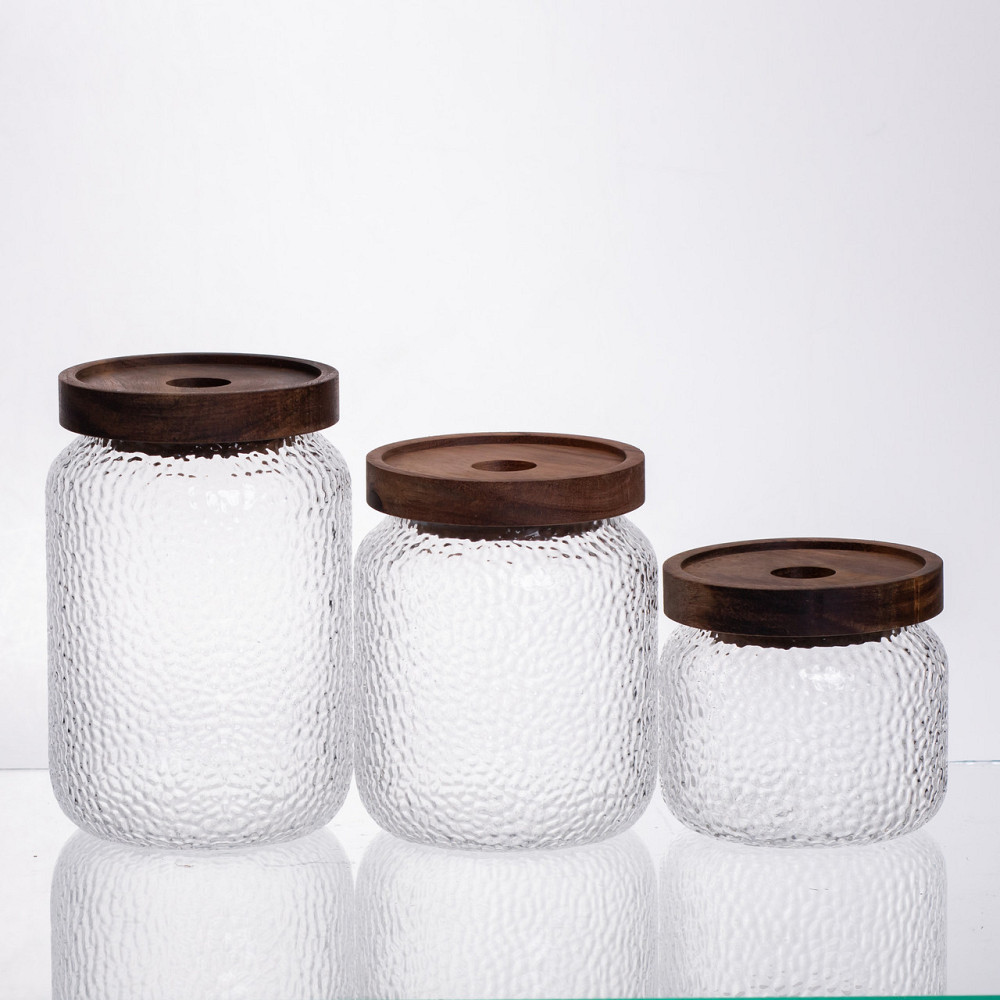 Yiwu Набір банок для сипучих продуктів з бамбуковими кришками 400/600/800 мл 64486-11 Коломыя - изображение 4