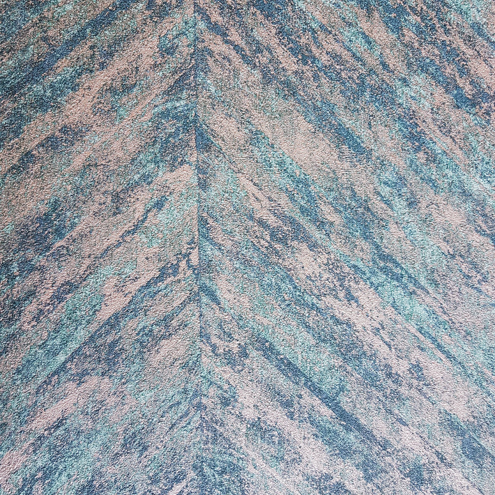 Шпалери вінілові на флізелін Rasch Linares 0.53х10 смуги ялинкою розмиті бірюзові сірі 617542 Київ - фото 2