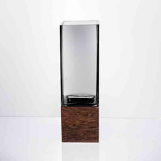 Ваза для квітів квадратная скляна 8×8×25 (см) декоративна ваза 900 (мл) із товстого скла HP-19-160-2 Київ