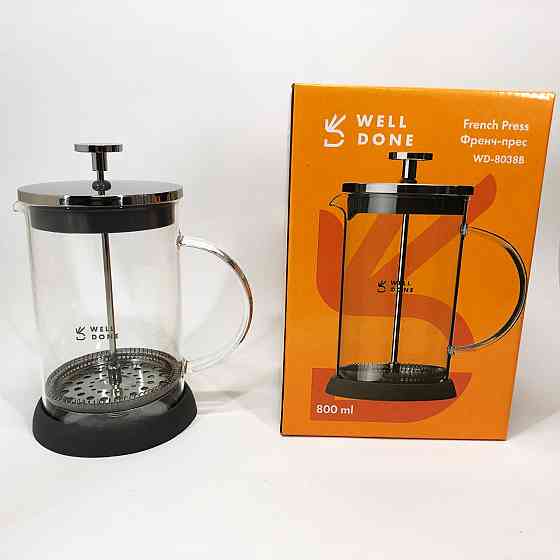 Заварник прозорий Well, Френч-прес з якісного матеріалу, Чайники для заварки, Домашній френч-прес MY-20 Івано-Франківськ