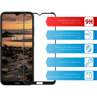 Стекло защитное ACCLAB Full Glue Nokia 1.4 (1283126511790) Винница - изображение 2