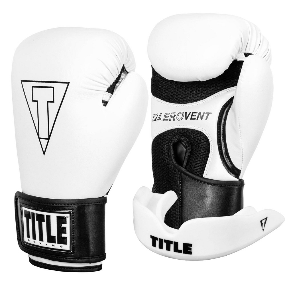 Боксерські рукавиці TITLE Boxing Vegan Gloves White/Black 12 oz (капа в комплекті) Каменское - изображение 1