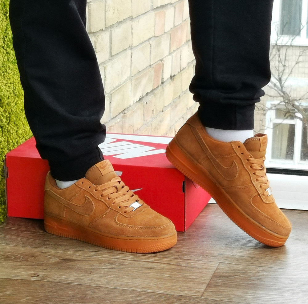 Кроссовки Nike Force Рыжие Женские Форсы Замшевые Коричневые Найк (размеры: 37,38,39,40,41) Днепр - изображение 10