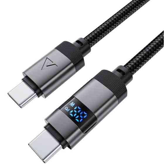 Кабель USB 2.0 Type-C M-M, 1.2 м 60W digital display Black, C15-03 Acefast Вінниця