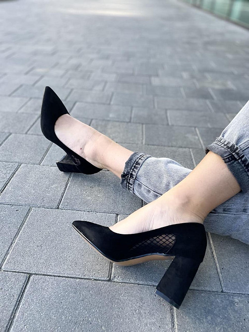 Bashili Туфлі жіночі BASHILI чорні еко-замша каблук 8см розміри 36-40 (P21970-1) Коломия - фото 4