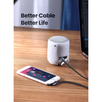 Кабель мультимедійний 3.5mm M to 3.5mm M 1.0m 90° corner AV112 blue Ugreen (60179) Вінниця - фото 2