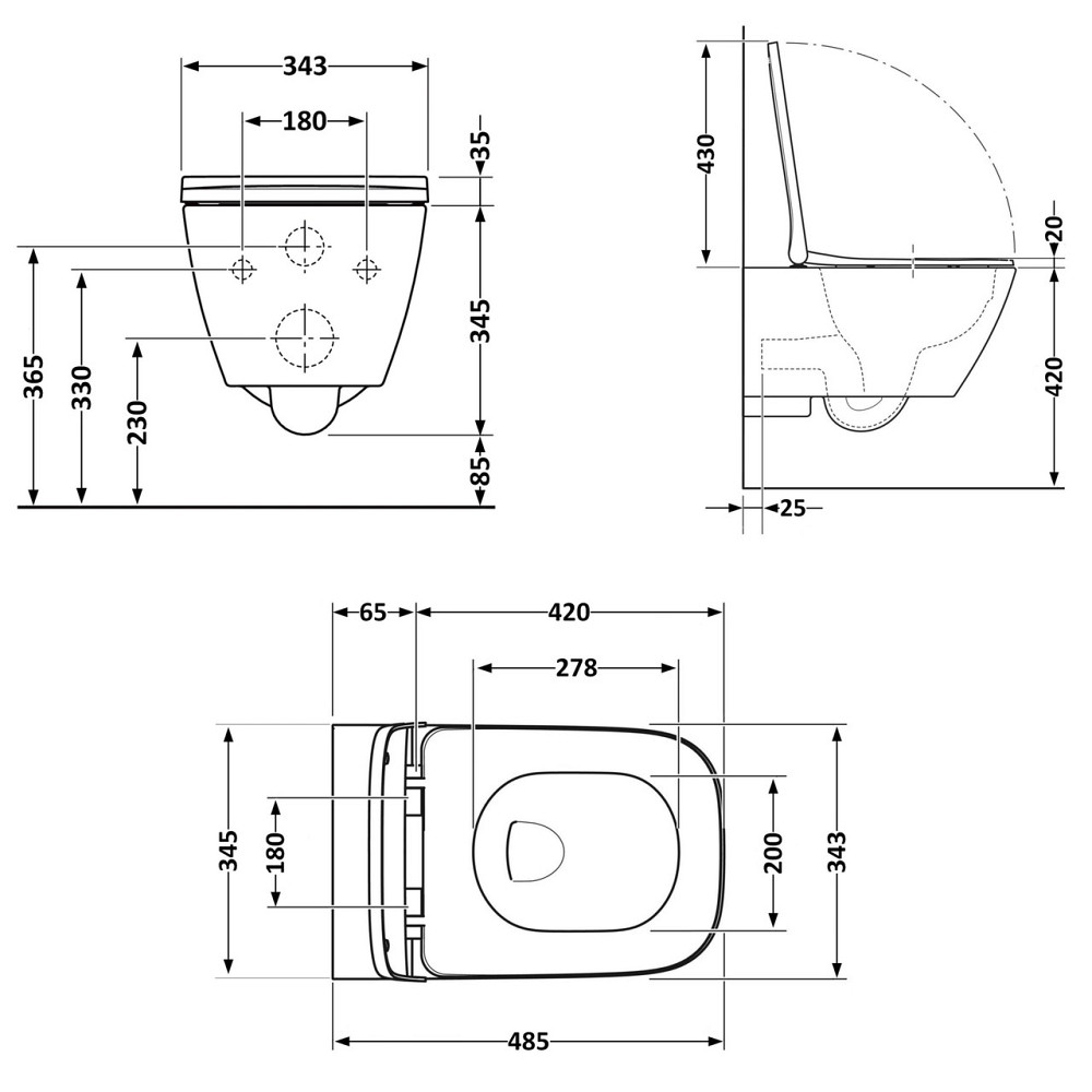 Унітаз підвісний Qtap Gemini Ultra Quiet 485×340×350 мм, White, із сидінням Slim Duroplast / Soft-close / Quick Release Київ - фото 2