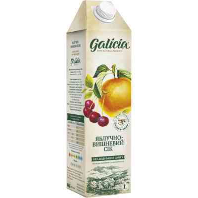 Сік Galicia Яблучно-вишневий прямого віджиму неосвітлений 1 л (4820209560145) Вінниця