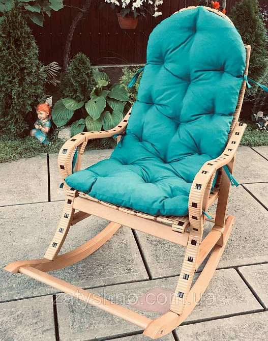 Кресло качалка с накидкой | кресло-качалка с подставкой для ног | кресло качалка на подарок Киев - изображение 1