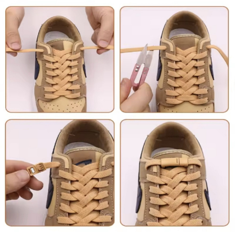 Еластичні шнурки без зав'язок з магнітними застібками в один колір Блакитний Смела - изображение 2