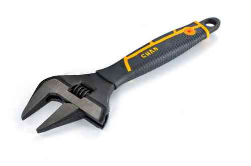 Розвідний ключ з тонкими губками CrV 0-50 мм, 255 мм, з прорезиненою ручкою СИЛА Харків