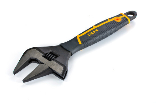 Розвідний ключ з тонкими губками CrV 0-50 мм, 255 мм, з прорезиненою ручкою СИЛА Харків - фото 1