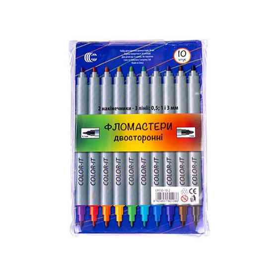 Дитячі Фломастери "Двосторонній" COLOR-IT 108-10F 10 кольорів Вінниця