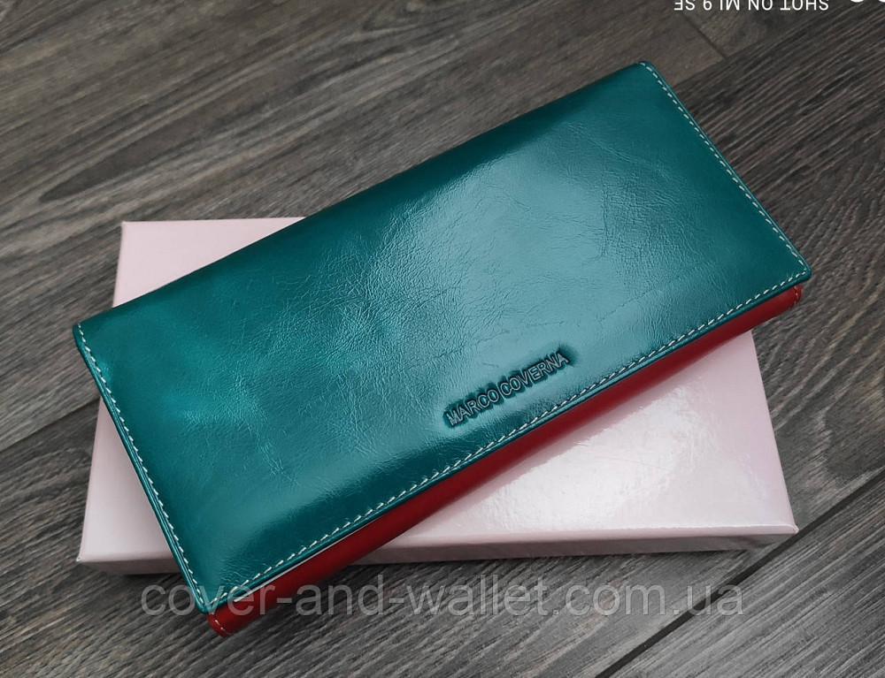 Стильний бірюзовий жіночий гаманець із гладкої шкіри на магнітах Marco Coverna Київ - фото 1