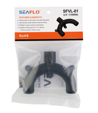 Антисифонне коліно SEAFLO 19 мм (3/4") з вентиляційним клапаном — Захист від затоплення (SFVL-01) Київ