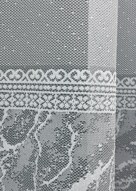Тюль жаккард цвет белый с серым 1670т Киев - изображение 4