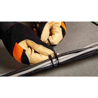 Стяжка Topex чорна, 3.6x200 мм, пластик, 100 шт. (44E976) Вінниця