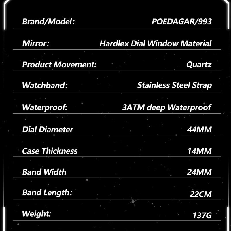 Часы мужские тактические научные Poedagar Dual Black Винница - изображение 8