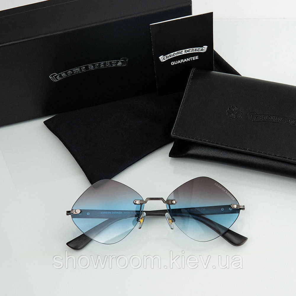 Жіночі брендові окуляри Chrome Hearts (20870) blue Київ - фото 4