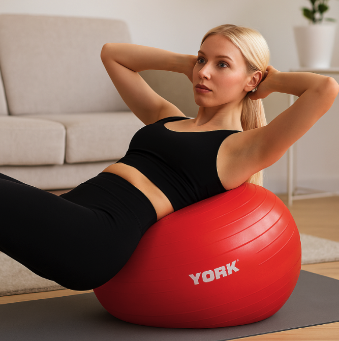 Фітбол York Fitness 55см червоний + насос Київ - фото 12