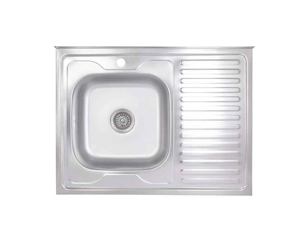 Мийка накладна 600х800х160мм 1 6080-L, Satin 0,6мм BRIN6080LSAT06 ТМ Brinex Киев - изображение 1