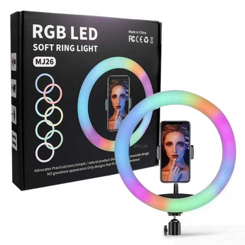 Кільцева світлодіодна лампа RGB для професійної зйомки Soft Ring Light 26см Вінниця - фото 1