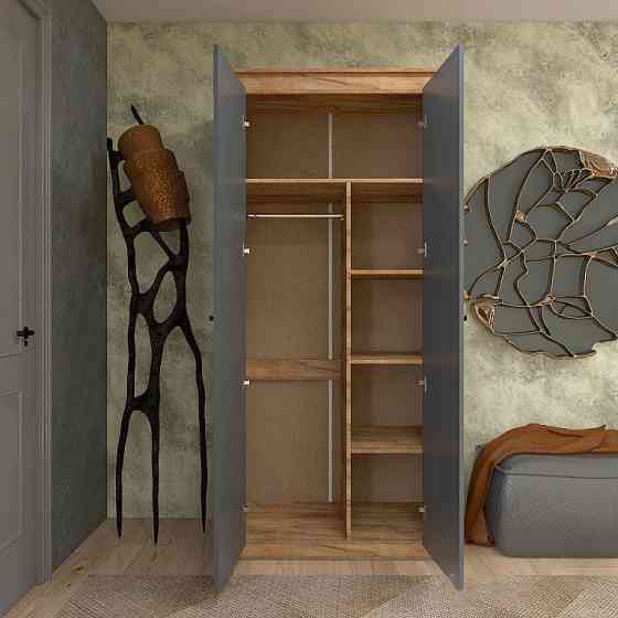 Шафа дводверна Еверест Нордік-990 Графіт + Дуб крафт золотий (DTM-5536) Львів