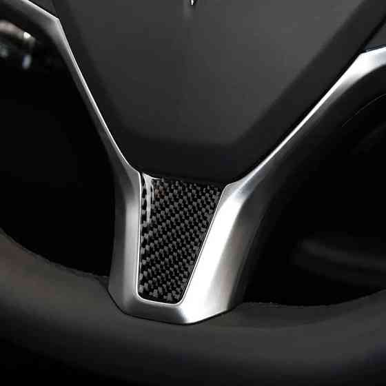 Наклейка на руль Aim Tesla Model S / X (Gloss carbon) Николаев