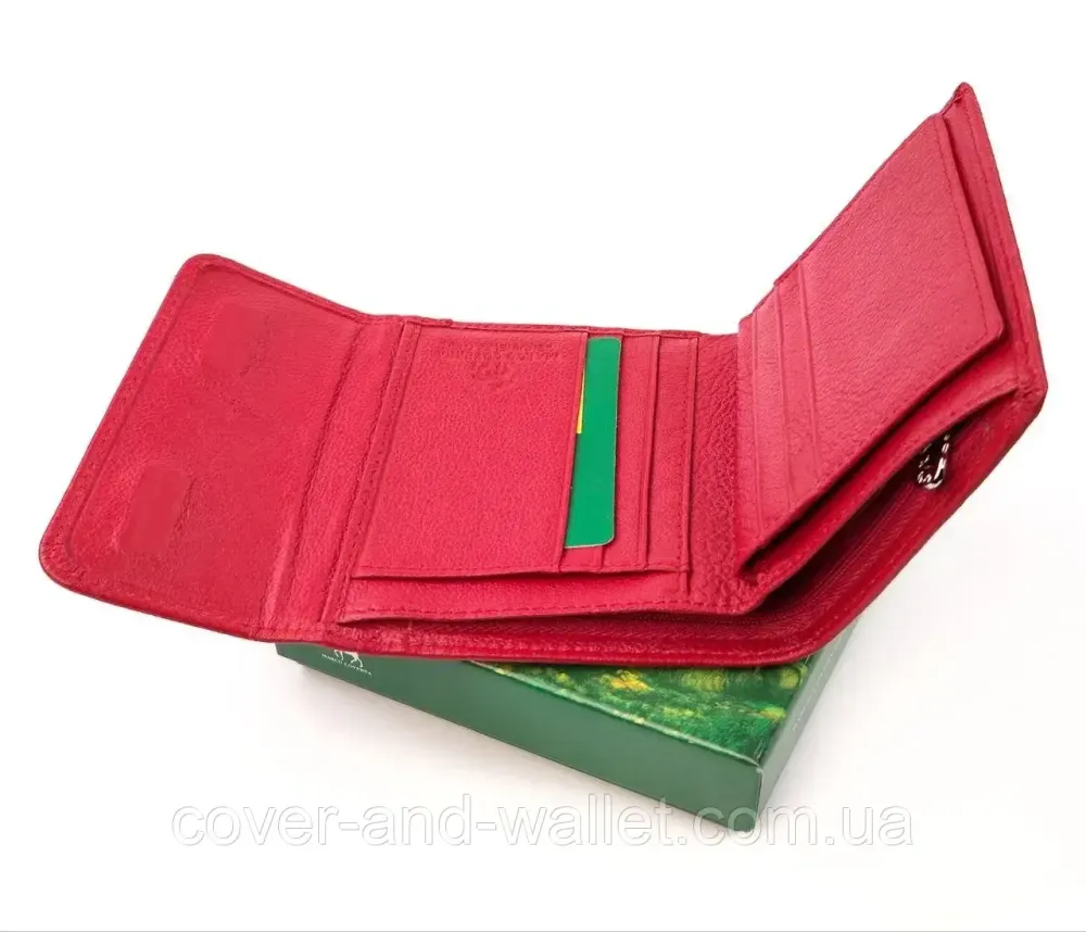 Красный женский маленький кошелек на много карточек на магнитной застежке Marco Coverna MC-2047A Киев - изображение 6