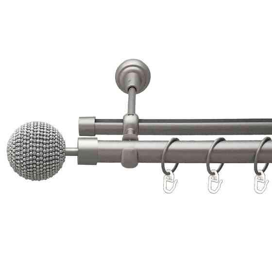 Карниз Orvit Карера металевий дворядний опозитний гладка \ профільна труба кільце металеве Сатин 25\19 мм 300 см (00-00023331) Львів