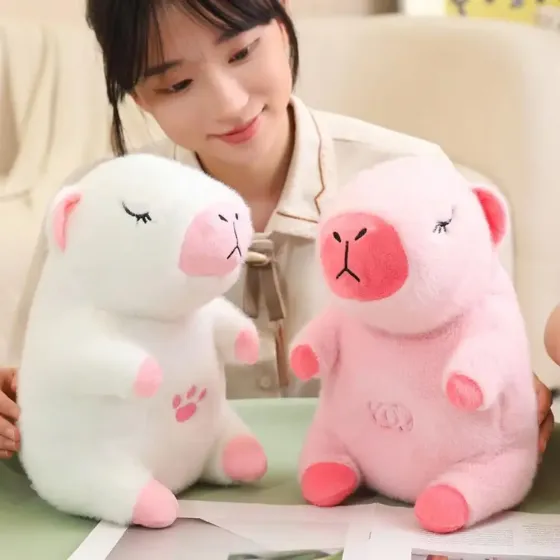 Розовый Интерактивная дышащая Капибара Snuggle Pulse CapyBuddy 30 см мягкая плюшевая игрушка Коломыя