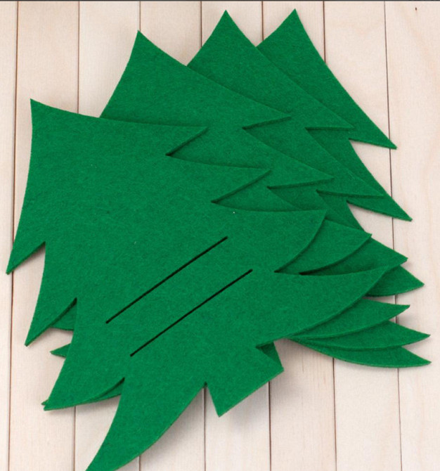 Новогодний держатель для столовых приборов Ёлочка 4 штуки 20 на 17 см зеленый Киев - изображение 6