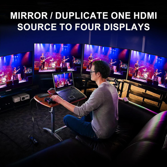 HDMI сплиттер 1x4 AVIDGRAM 4K 60Hz 4:4:4 HDR10|  разветвитель HDMI на 4 экрана, EDID, 18 Гбит/с, HDCP 2.2 Киев