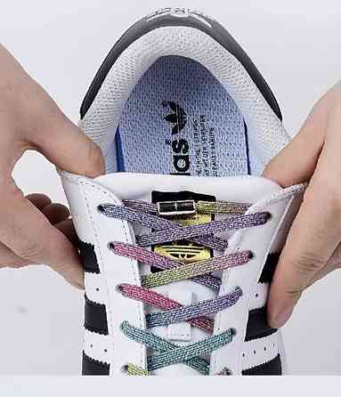 Шнурки еластичні глітерні з циліндричною застібкою Сміла