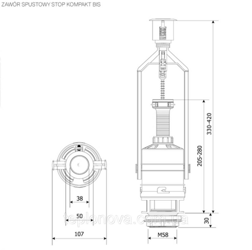 Сливной клапан K.K.POL ZSB/211, Stop, (350/ZSB/211-00-T0) Черновцы - изображение 5