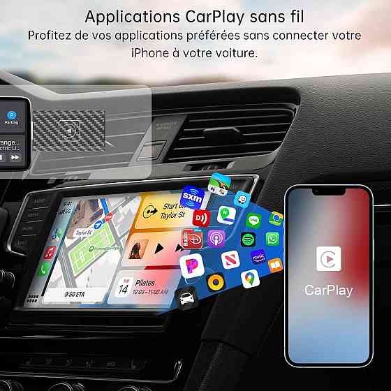 Бездротовий адаптер CarPlay 2024 для iPhone iOS 12+ Plug&Play, для авто зі штатним провідним Карплей Wi-Fi + Bluetooth Київ