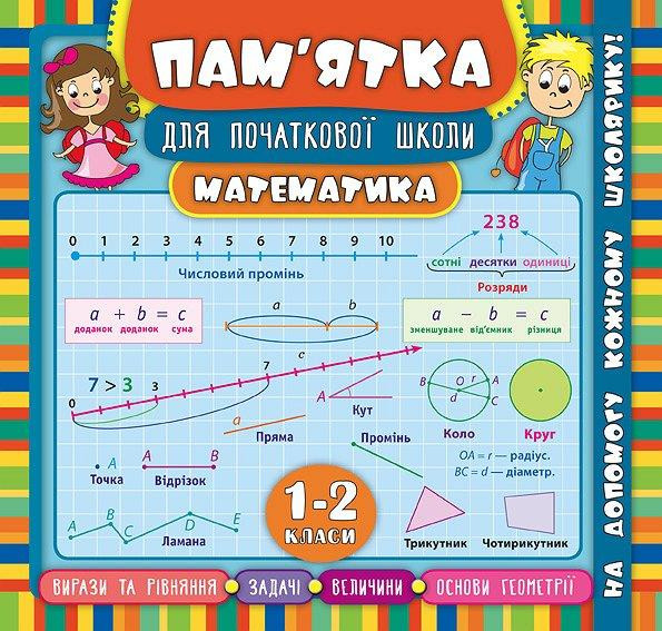 Книга Пам’ятка для початкової школи. Математика. 1-2 класи, шт Київ - фото 1