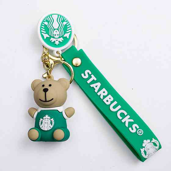 Брелок Мишка Старбакс для ключів та сумки, зелений Київ